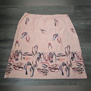 J.Jill 100% Silk Skirt Lightweight Size Large Vacation Beach Cruise Brunch Girly